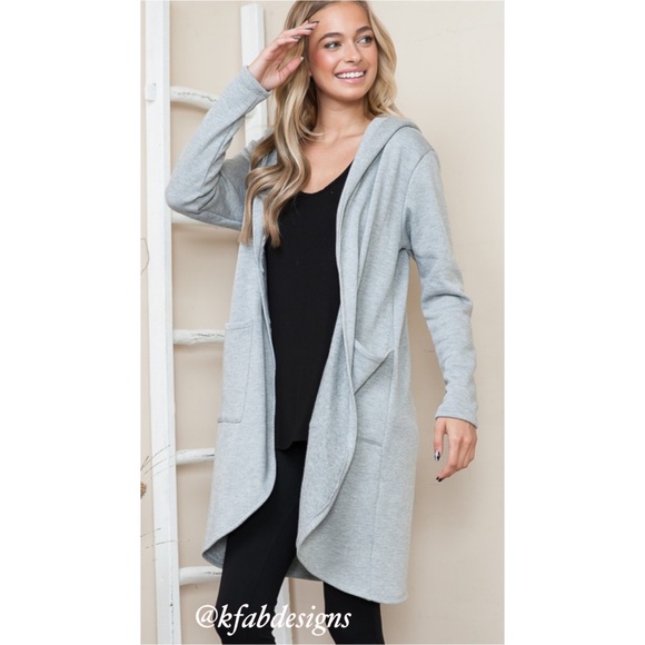 ❤️LAST 1! Must Have SO SOFT Heather Gray Open Cardigan Jacket with Side Pockets! - Picture 2 of 7